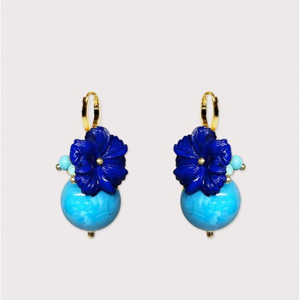 Oxford Ball Earrings / Marine