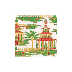 Cocktail Napkins / Christmas Pagodas White