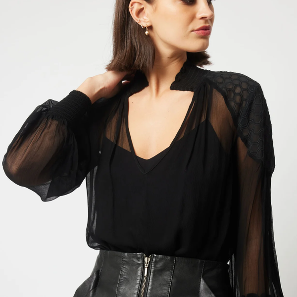 Phoenix Chiffon Blouse / Black