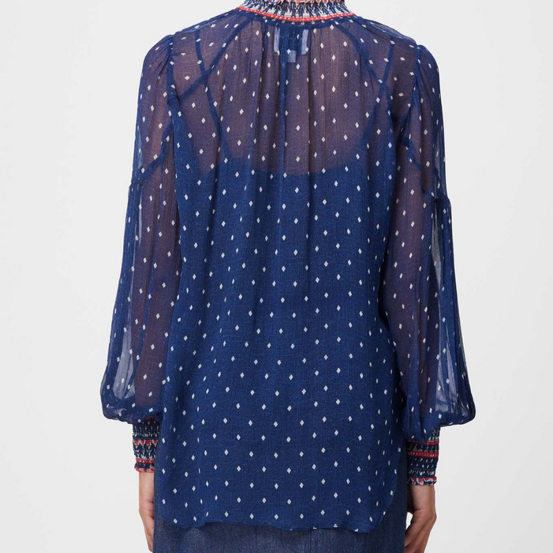 Phoenix Chiffon Blouse / Lapis Spot