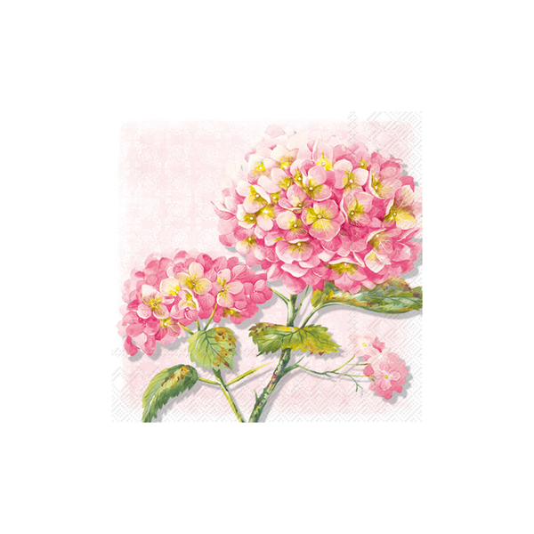 Lunch Napkins / Pink Hydrangea  Lorea