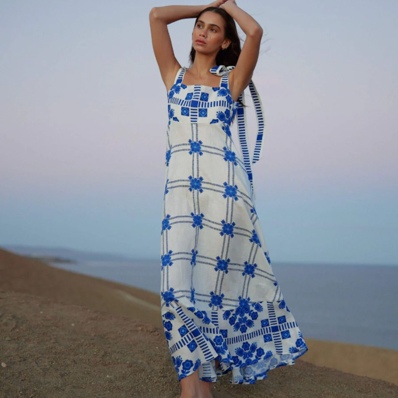 Pippa Dress / Mediterranean + Foam