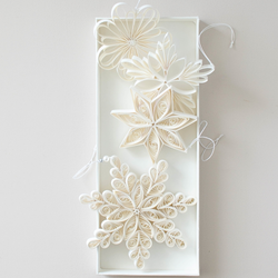 Quilling Star Paper Ornament 3pcs Set / Off White