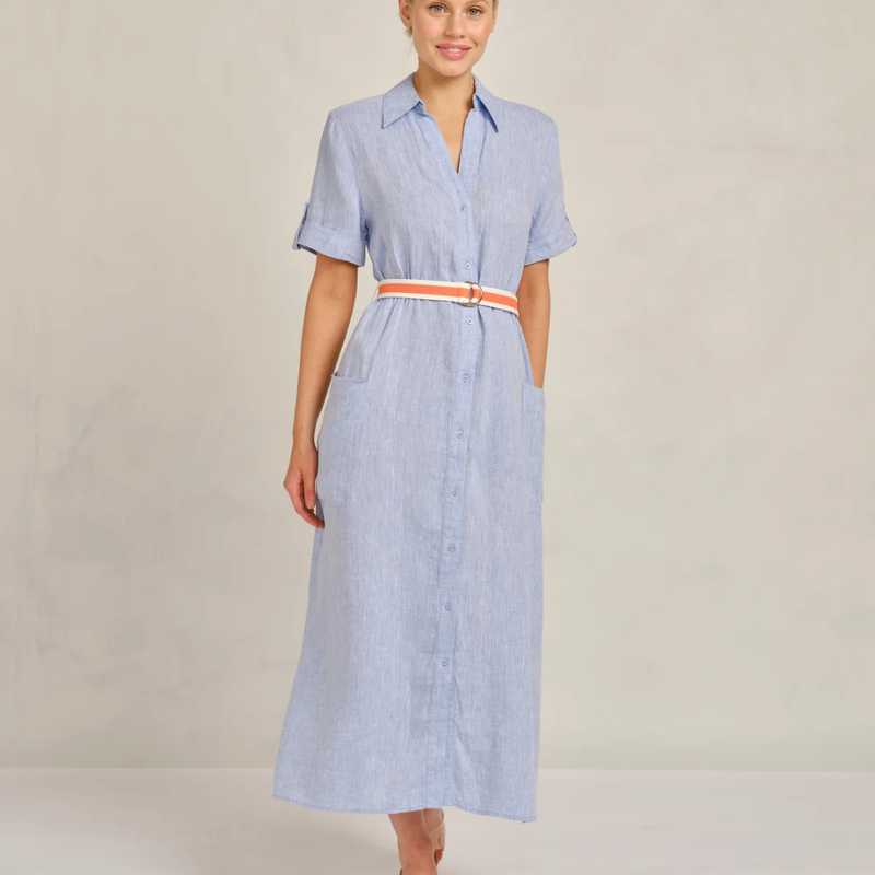 Quinn Linen Dress / Sky