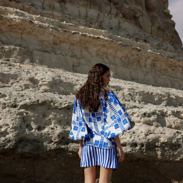 Rafferty Blouse / Mediterranean + Foam