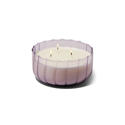 Ribbed Glass Candle 120z / Salted Iris