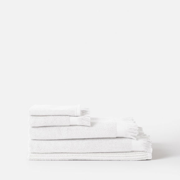 Ribbed Hand Towel / White