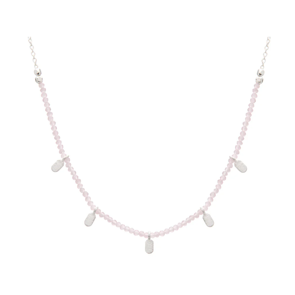 Rose Quartz Choker / Sterling Silver