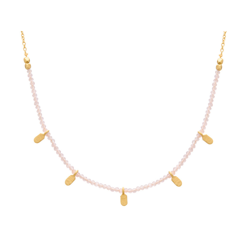 Rose Quartz Choker / Gold