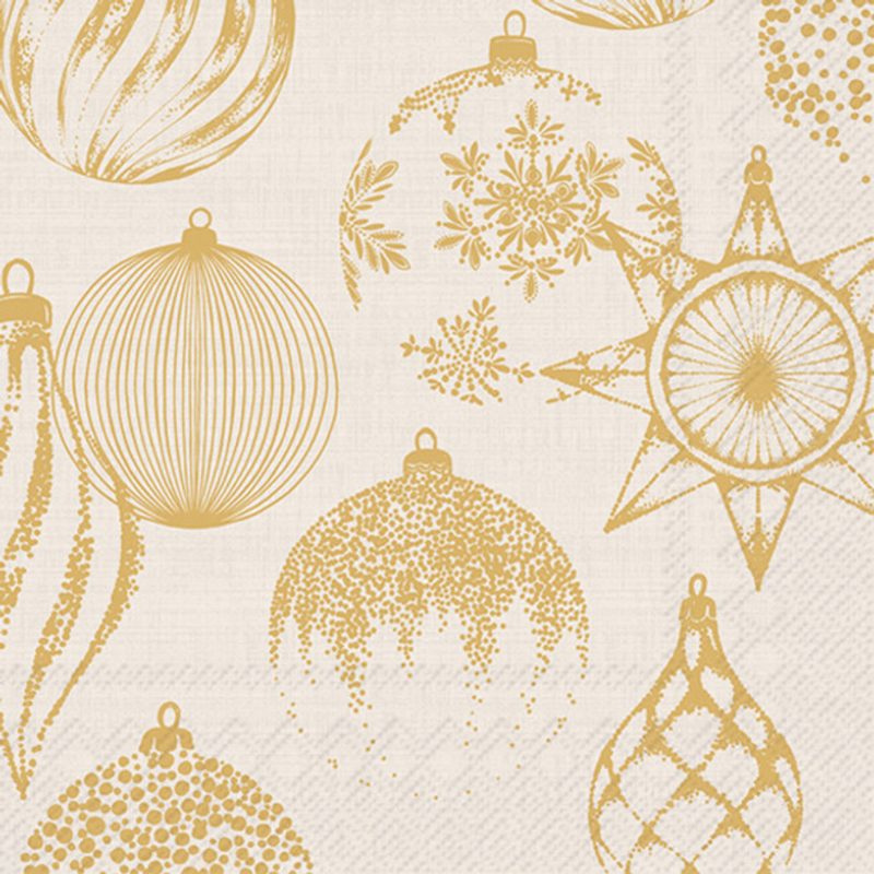 Lunch Napkins / Shining Baubles Cream Gold