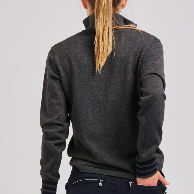 Sawgrass Cashmere Sweater / Charcoal + Navy