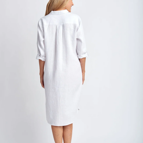 Shirt Maker Linen Dress / White