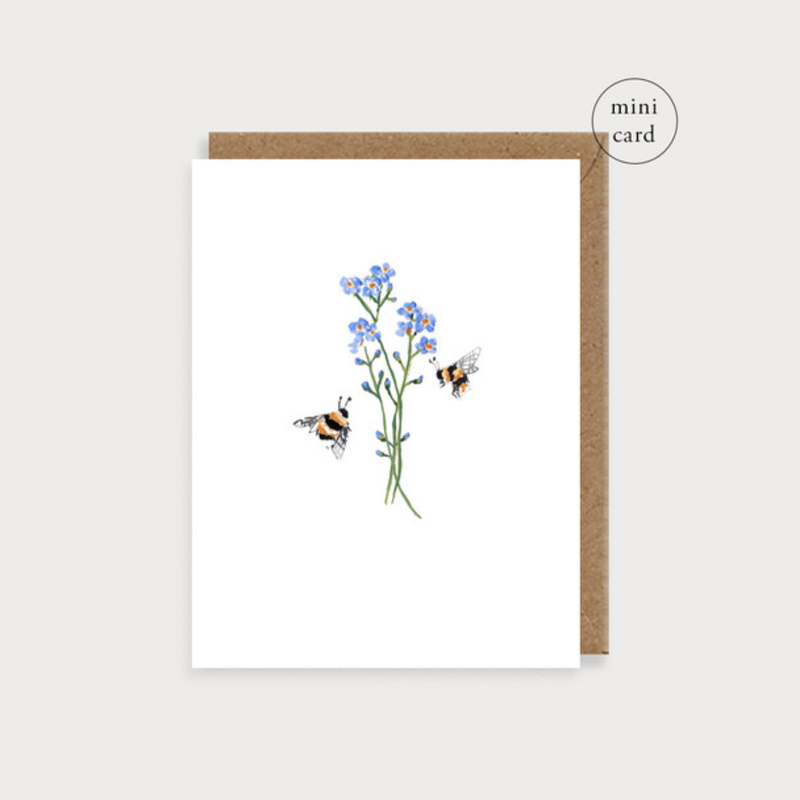 Small Card - Bees & Forget me Nots