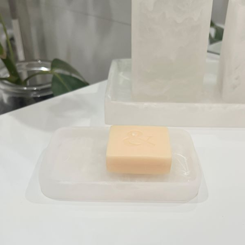 Resin Soap Dish / White