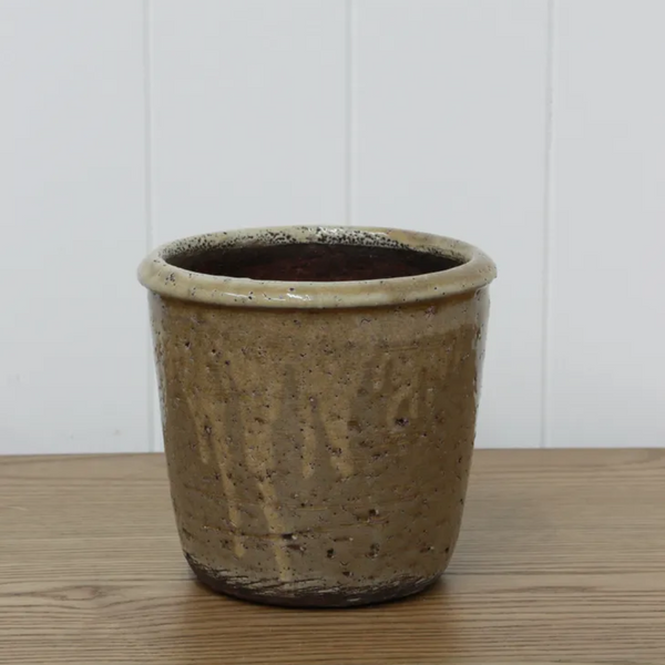 Glazed Terracotta Pot / Stone