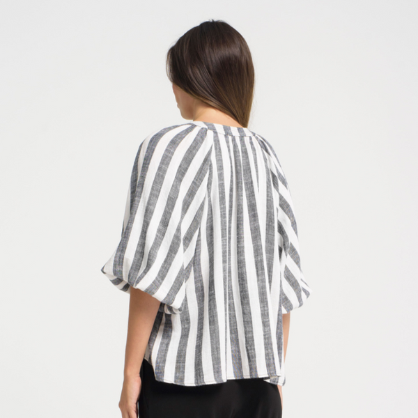 Stripe Telc Shirt / White & Black