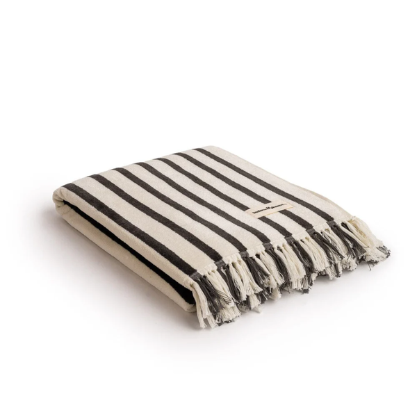 The Beach Towel / Monaco Black Stripe