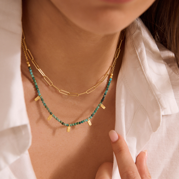 Turquoise Choker / Gold