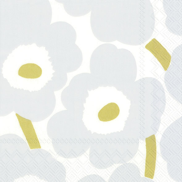 Lunch Napkins / Unikko White Silver