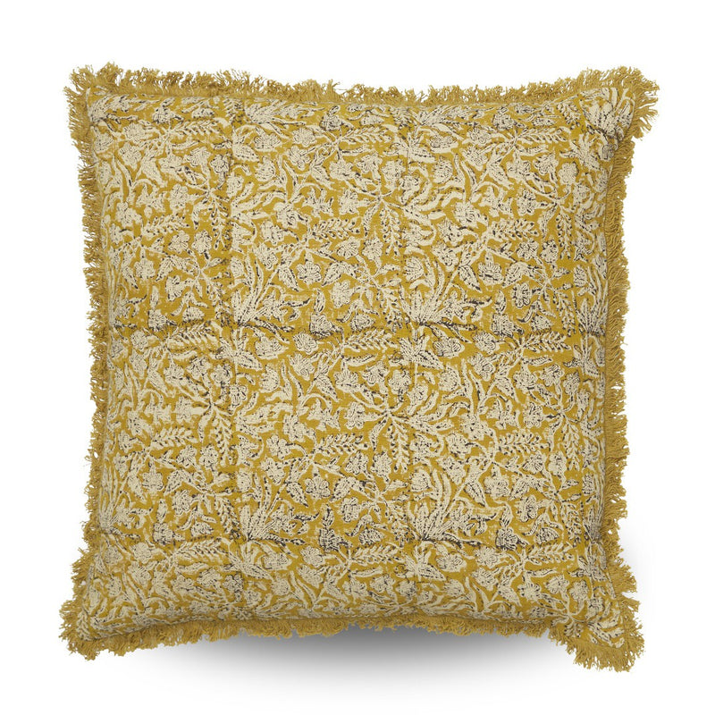 Clovelly Clementine Cushion / Mustard