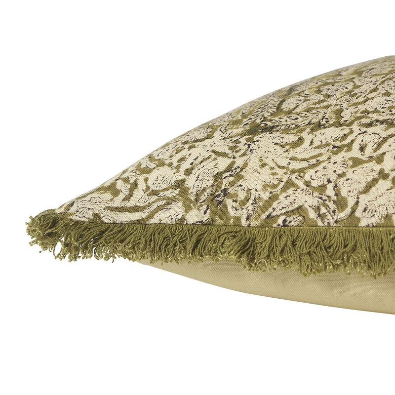 Clovelly Clementine Cushion / Olive