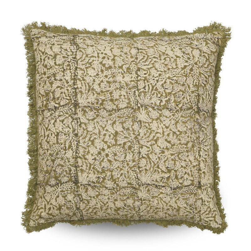 Clovelly Clementine Cushion / Olive