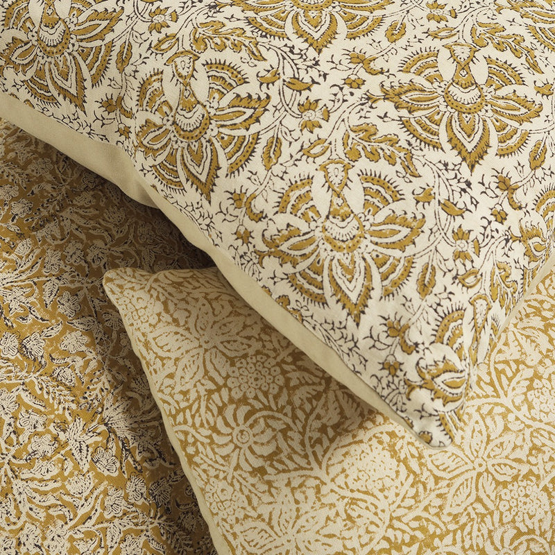 Clovelly Clementine Cushion / Mustard