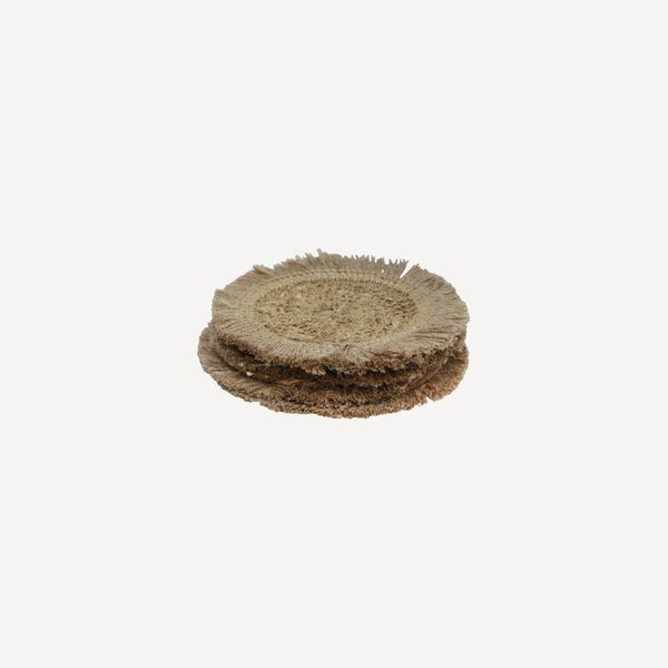 Frayed Edge Seagrass Coasters / Set 4