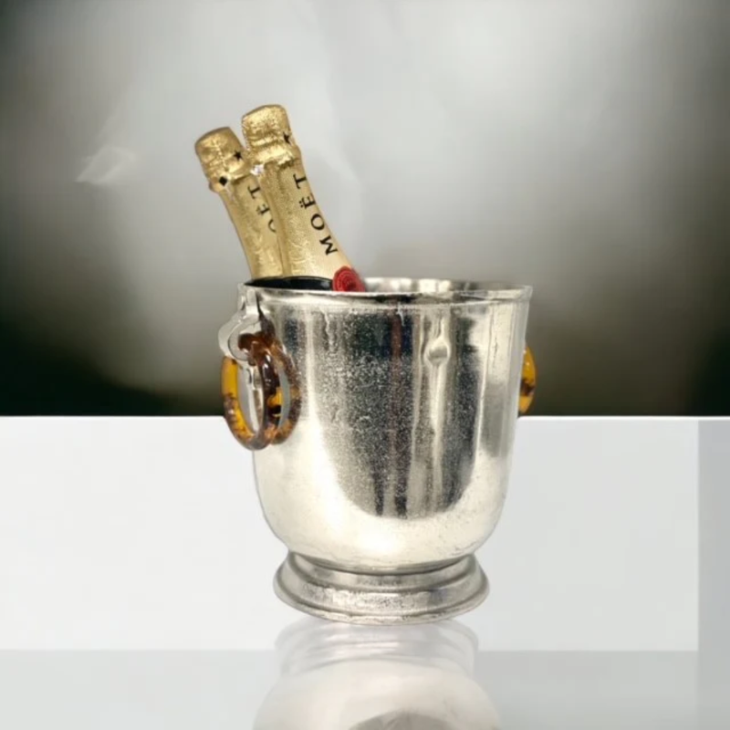 Nickle Ice Bucket with Resin Handles