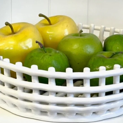 Lattice Ceramic Bowl 31cm / White