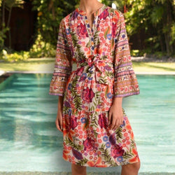 Morocco Midi Dress / Hibiscus Print