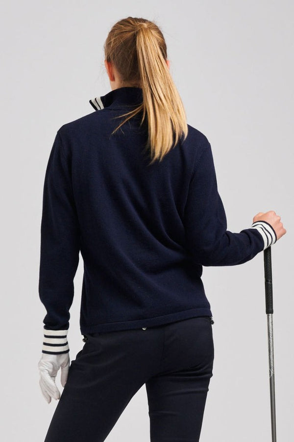 Sawgrass Cashmere Sweater / Navy + White