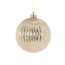 Ribbed Mercury Bauble 12cm  / Gold