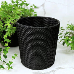 Rattan Wastebasket / Black