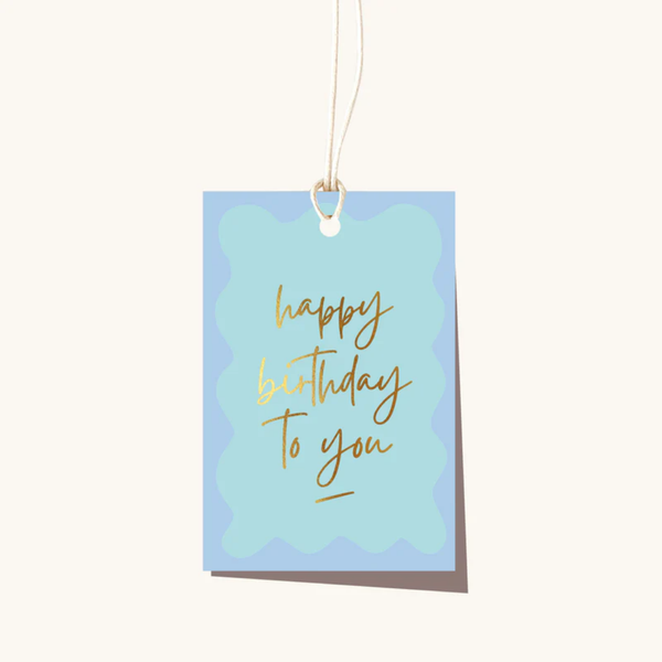 Wavy Birthday Ocean Gift Tag