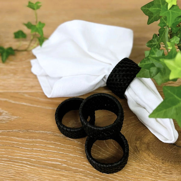 Rattan Napkin Ring / Black