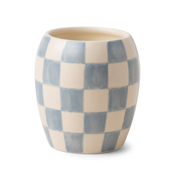 Checkmate Light Blue 11oz Candle / Cotton + Teak