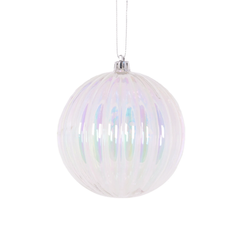 Ribbed Bauble 10cm / Iridescent